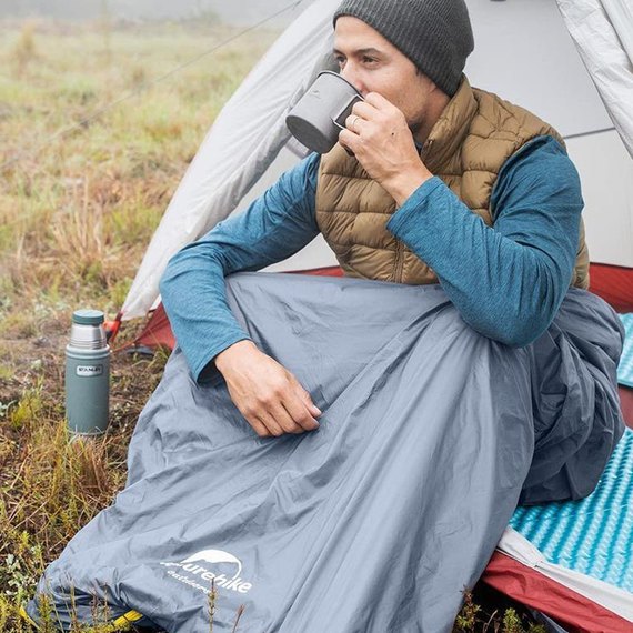 Спальний мішок Naturehike Lightweight Summer LW180 NH21MSD09, (15°C), pp M, коричневий 6927595777954, зображення 3