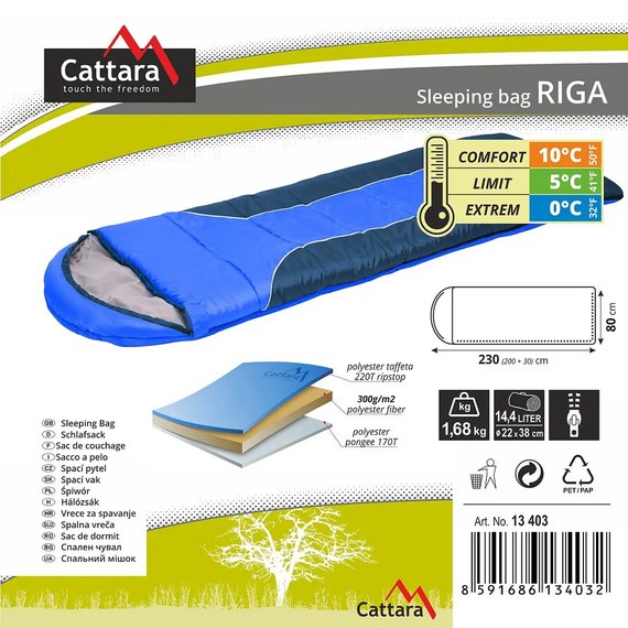 Cпальный мешок Cattara Riga синий 13403, изображение 5