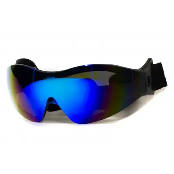 Очки защитные с уплотнителем Global Vision Z-33 Anti-Fog, синие зеркальные (1З33-90), Цвет оправы: Чёрный, Цвет линз: Синий, изображение 3