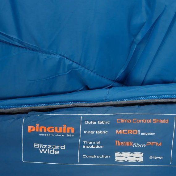 Спальний мішок Pinguin Blizzard (4/-1°C), 190 см (Wide) - Right Zip, Blue (239850), зображення 5