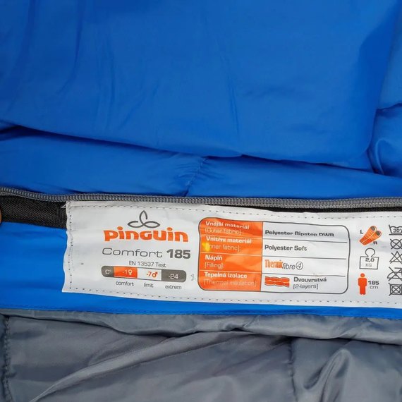 Спальний мішок Pinguin Comfort PFM (-1/-7 ° C), 185 см - Right Zip, Blue (234251), зображення 8