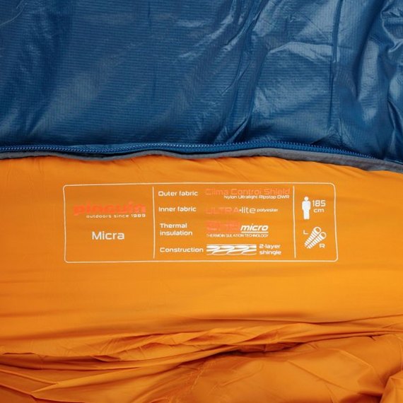 Спальный мешок Pinguin Micra (6/1°C), 195 см - Right Zip, Blue (230451), изображение 4
