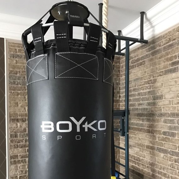 Боксерський мішок BoYko BS циліндричний, ПВХ, 200х40 см на 6 ременях (bs0412403107), зображення 2
