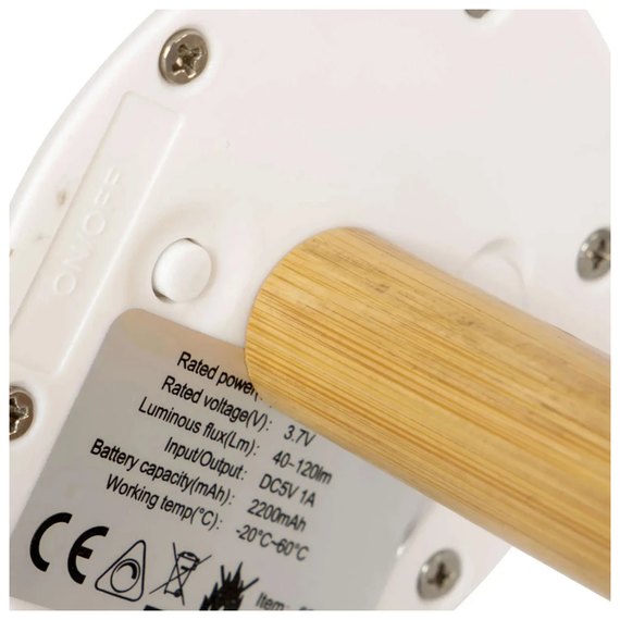 Фонарь кемпинговый Bo-Camp Cambridge Rechargeable 200 Lumen Bamboo/White (5818792) DAS301709, изображение 5