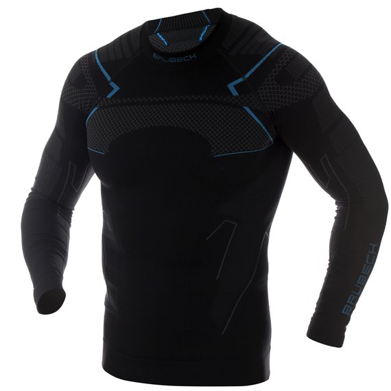 Футболка з довгим рукавом Brubeck Thermo LS13040A black/blue XXL (LS13040A-black/blue-xxl), Розмір: 2XL
