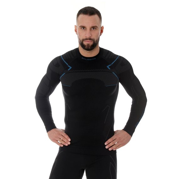 Футболка з довгим рукавом Brubeck Thermo LS13040A black/blue XXL (LS13040A-black/blue-xxl), Розмір: 2XL, зображення 2
