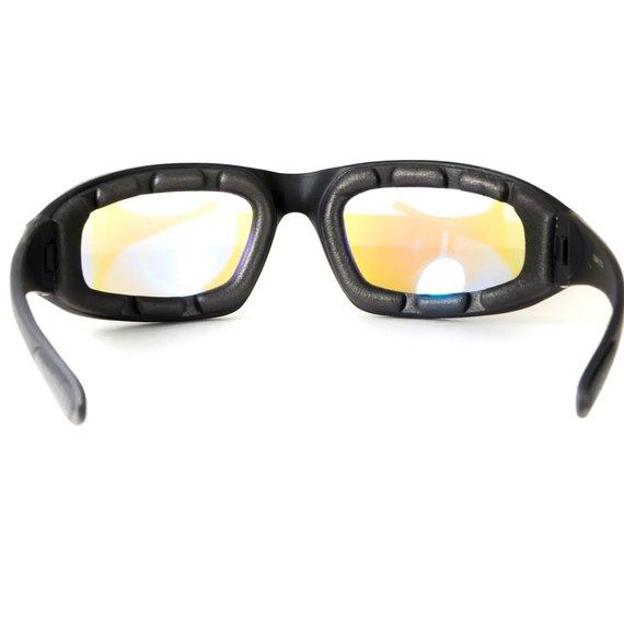 Очки защитные Global Vision KickBack Photochromic Anti-Fog фотохромные синие зеркальные (1КИК24-90), Цвет оправы: Чёрный, Цвет линз: Зеркальный синий, изображение 4