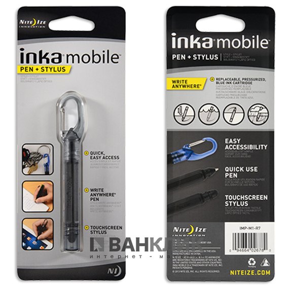 Карабин-ручка-стилус Inka Mobile Translucent черный (94664026780)