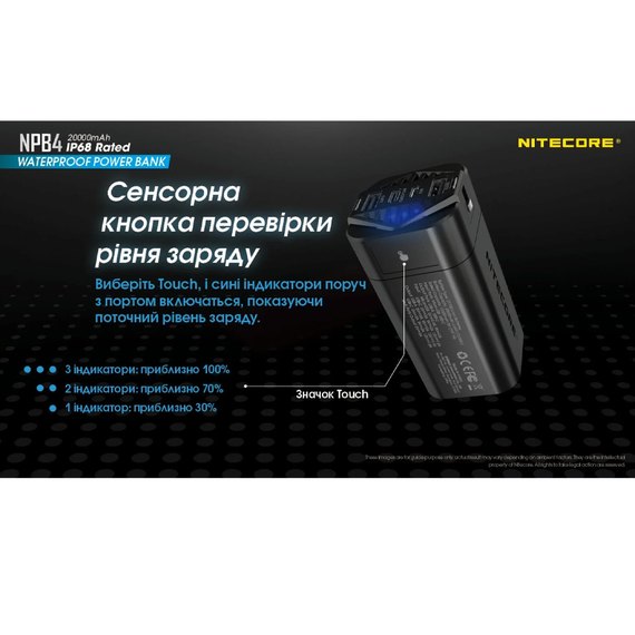 Повербанк водонепроницаемый Nitecore NPB4 20000mAh (6-1361_4), изображение 13