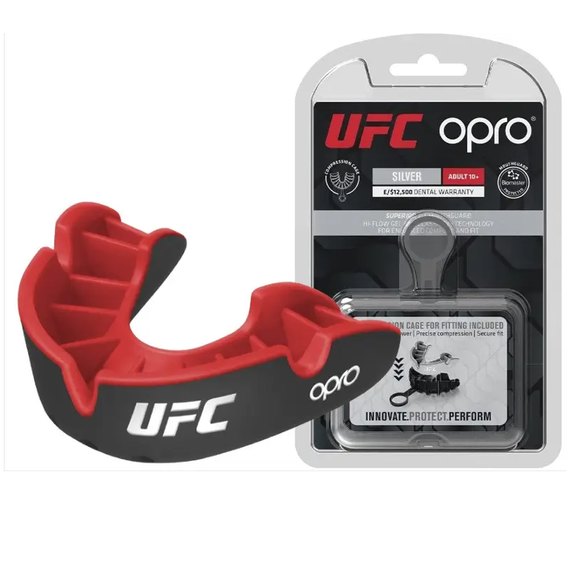 Капа для бокса OPRO Silver UFC (возраст 11+) Black/Red (ufc.102514001)