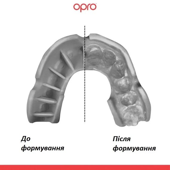 Капа для бокса OPRO Silver (возраст 11+) White/Silver (ufc.102514003), изображение 3