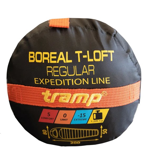 Спальный мешок Tramp Boreal Regular кокон правый orange/grey 200/80-50 UTRS-061R-R, изображение 2