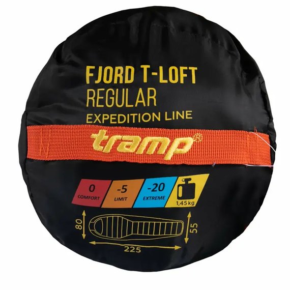 Спальный мешок Tramp Fjord Long кокон левый orange/grey 225/80-55 UTRS-049L-L, изображение 10