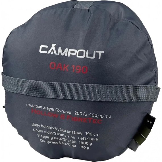 Спальный мешок Campout Oak (6/1°C), 190 см - Right Zip, Khaki (PNG 251449), изображение 6