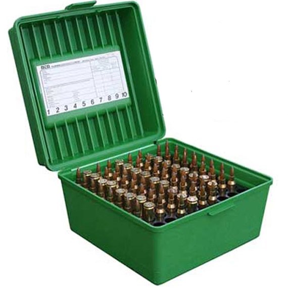 Коробка MTM R-100 на 100 набоїв кал. 22-250 Rem зелений (R-100-10), зображення 2