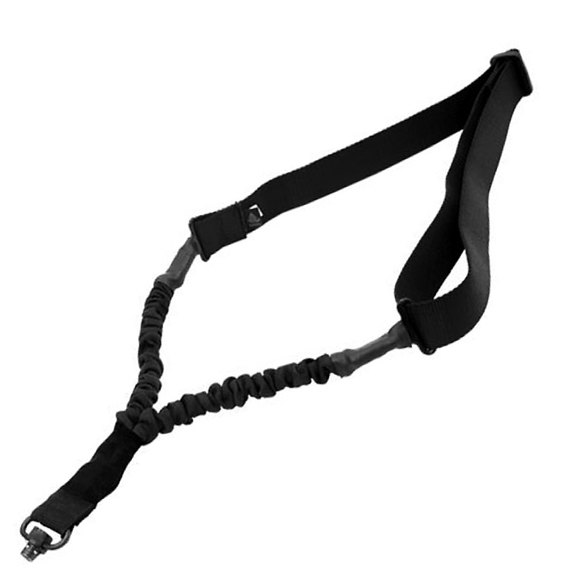 Ремень оружейный Leapers Bungee одноточечный с QD-антабками черный (PVC-GB507B)