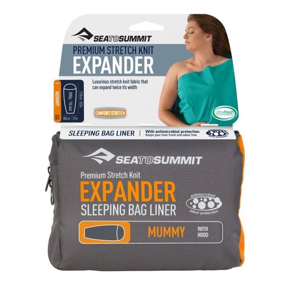 Вкладыш для спального мешка Sea to Summit Expander Liner with Hood, Green (STS AEXPHOODGN), Цвет : Зелёный, изображение 4