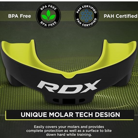 Капа для бокса RDX Gel 3D Pro Black/Green Junior (3287_403007), Цвет: Black/Green, изображение 3