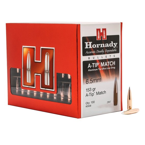 Пуля Hornady A-TIP Match кал. 6.5 мм масса 153 гр (9.9 г) 100 шт (2638), изображение 2