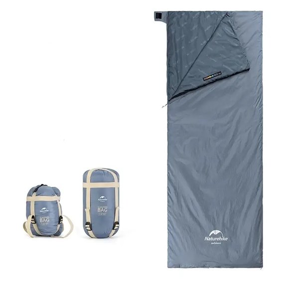 Спальний мішок Naturehike Ultralight LW180 NH21MSD09 M сіро-синій (6927595777947), Сторона застібки: Ліва, зображення 2