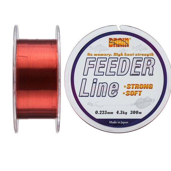 Леска Brain Feeder 300 m 0,223 mm #1.7 (1858.70.03), Диаметр, мм: 0.223 мм, Разрывная нагрузка, кг : 4.3