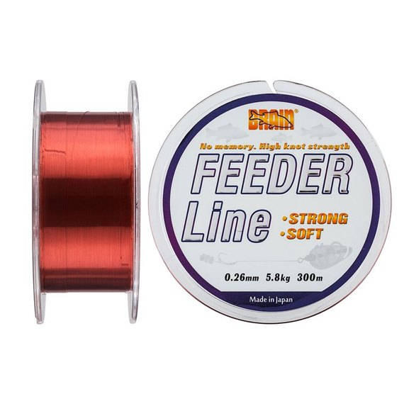 Леска Brain Feeder 300 m 0,26 mm #2.5 (1858.70.05), Диаметр, мм: 0.26 мм, Разрывная нагрузка, кг : 5.8 кг