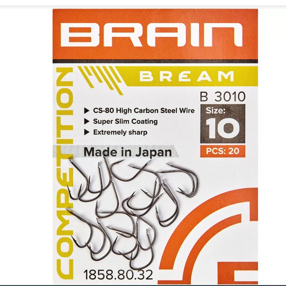 Крючок Brain Bream B3010 #6 20 шт/уп (1858.54.18), Номер крючка, № : 6, изображение 3