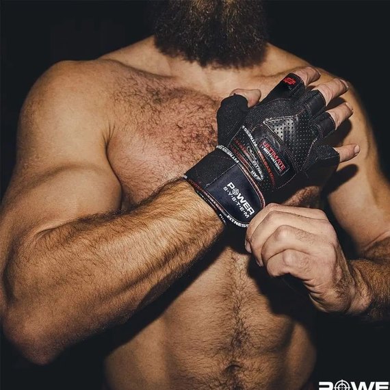 Рукавички для фітнесу Power System Ultimate Motivation PS-2810 Black Red Line M, Розмір: M, Колір: Чорний/Червоний, зображення 6