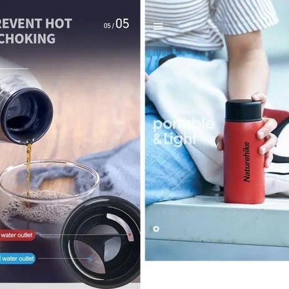Термокружка Naturehike Thermos Cup Q-9H 0.5 л NH19SJ008 Blue (6927595740194), Цвет: Blue, изображение 5
