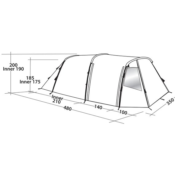 Намет Easy Camp Huntsville 600 Green/Grey (120408) 929578, Місткість: Шестимісні, зображення 4