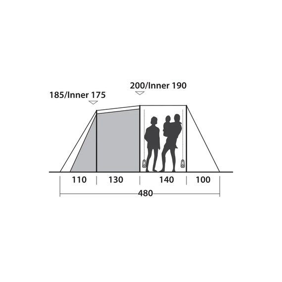 Намет Easy Camp Huntsville 600 Green/Grey (120408) 929578, Місткість: Шестимісні, зображення 5