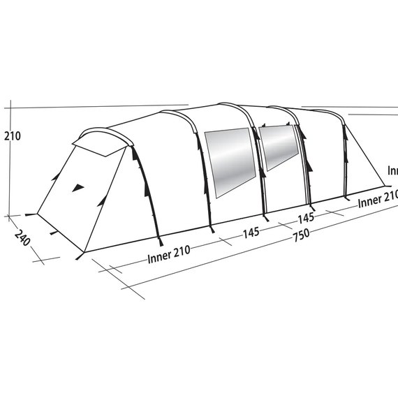 Палатка Easy Camp Huntsville Twin 800 Green/Grey (120410) 929580, Вместимость: Восьмиместные, изображение 3