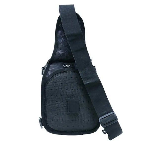 Тактическая сумка через плечо Smartex 3P Tactical 10 ST-050 pythons grain black (ST220), Цвет: Чёрный/Синий, изображение 2