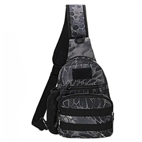 Тактическая сумка через плечо Smartex 3P Tactical 3 ST-055 pythons grain black (ST224), Цвет: Чёрный/Серый