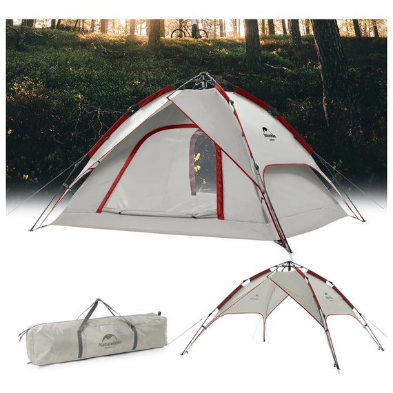 Палатка Naturehike Automatic NH21ZP008 серо-красный (6927595777572), изображение 2