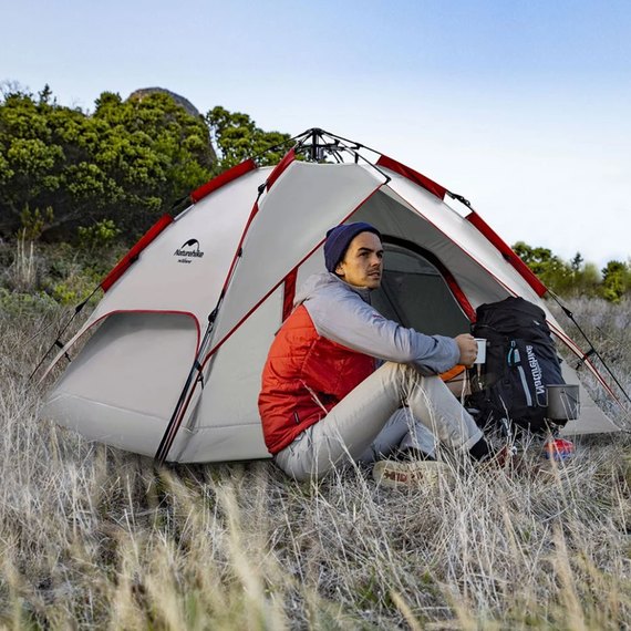 Палатка Naturehike Automatic NH21ZP008 серо-красный (6927595777572), изображение 7