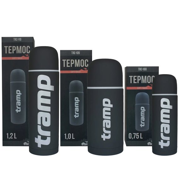 Термос Tramp Soft Touch 1.0 л серый UTRC-109-grey, изображение 2