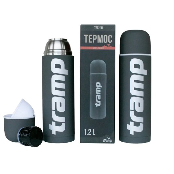 Термос Tramp Soft Touch 1.0 л серый UTRC-109-grey, изображение 5
