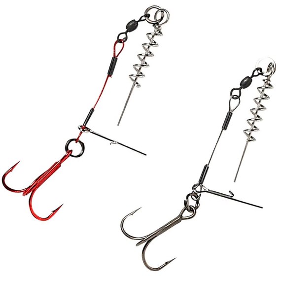 Оснастка Savage Gear Carbon49 Corkscrew Stinger #1/0 23kg (2 шт/уп.) 61766, Разрывная нагрузка, кг : 23 кг, Номер крючка: 1/0