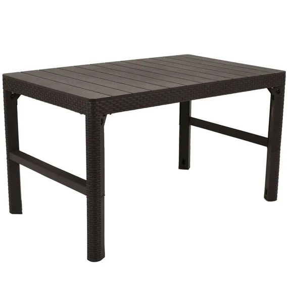 Стіл для саду пластиковий Keter Lyon rattan table коричневий (8711245143460), Колір: Коричневий