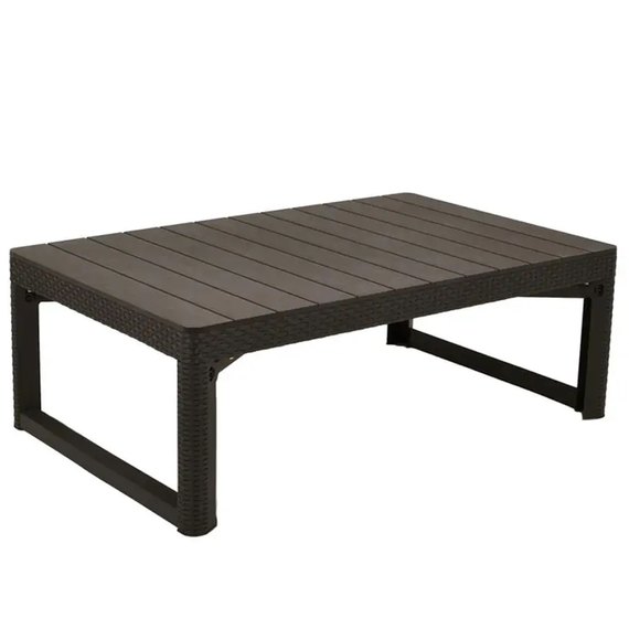 Стіл для саду пластиковий Keter Lyon rattan table коричневий (8711245143460), Колір: Коричневий, зображення 2
