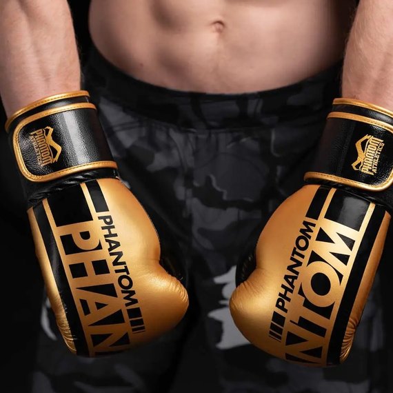Боксерские перчатки Phantom APEX Elastic Gold 10 унций (PHBG2215-10), Вес: 10 унций, Цвет: Золотой, изображение 6