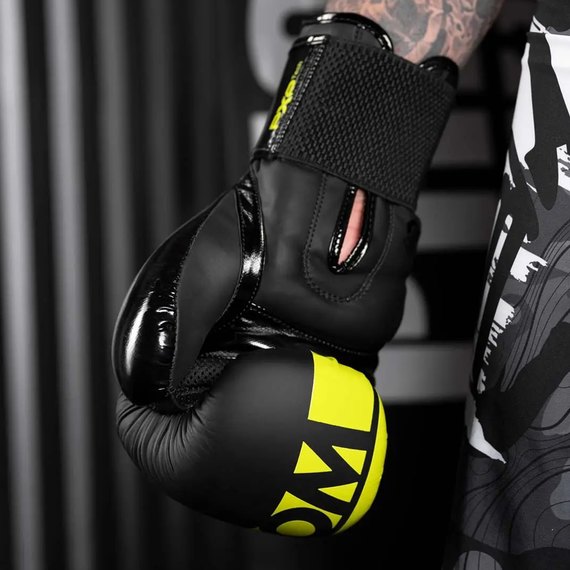 Боксерские перчатки Phantom APEX Elastic Neon Black/Yellow 14 унций (PHBG2300-14), Вес: 14 унций, Цвет: Чёрный/Жёлтый, изображение 6