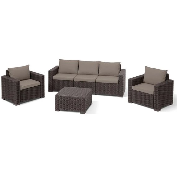 Набор садовой мебели Keter California 3 seater коричневый (8711245155432)