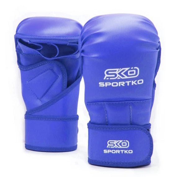 Перчатки с открытыми пальцами Sportko синие XL Перч ПД8, Размер: XL, Цвет: Синий
