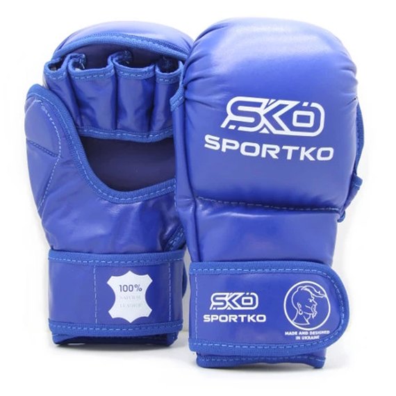 Перчатки с открытыми пальцами Sportko синие XL Перч ПК7, Размер: XL, Цвет: Синий