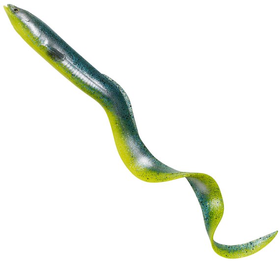 Силикон Savage Gear 3D Real Eel Loose Body 200mm 27.0g Green Yellow Glitter (поштучно) 63779, Цвет : Green Yellow Glitter