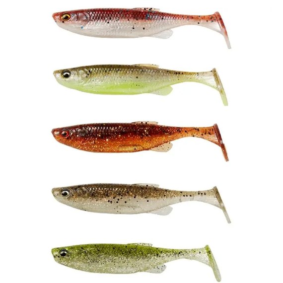 Силикон Savage Gear Fat Minnow T-Tail 75mm 5.0g Clearwater Mix (5 шт/уп) 77007, Цвет : Clearwater Mix