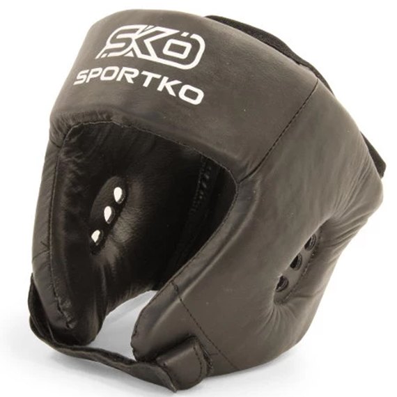 Боксерский шлем Sportko кожвинил XL черный ОД2, Размер: XL, Цвет: Чёрный