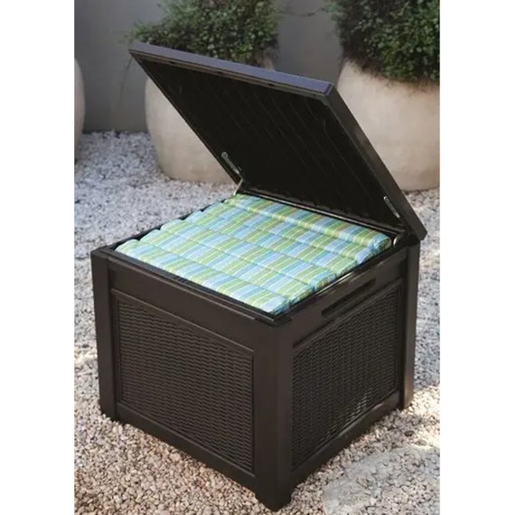 Стол-сундук Keter ProsperPlast Cube Rattan 208 л коричневый (7290106924840), изображение 2